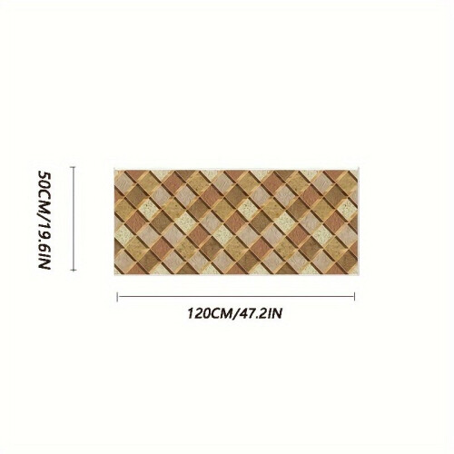 Tapete longo xadrez escandinavo para escadas, 50 x 120 cm / 19,6 x 47,2 polegadas
