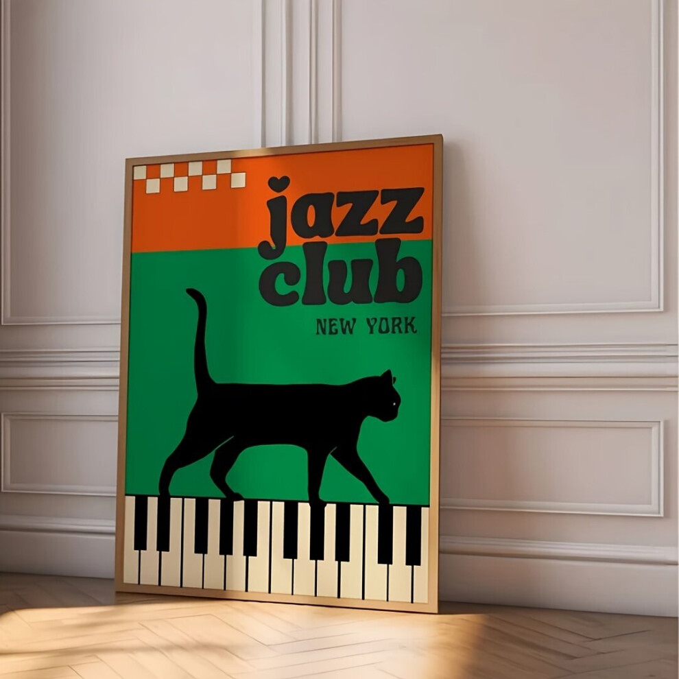 Toile de club de musique rétro - Décoration murale de style médiéval, 24 x 32 cm/60 x 80 cm