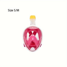 Máscara de mergulho facial completa com suporte para câmera, rosa