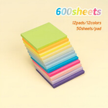 1200 Sheets Sticky Notes Set, 12 Colors, 600 Sheets / 12 Colors