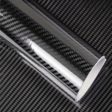 Adesivo de carro de fibra de carbono preto brilhante 5D, padrão 3D preto 5D