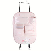 Organizador de encosto de carro com 5 bolsos e suporte para tablet, Pink Bunny