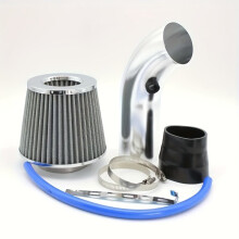 Kit de filtro de ar automotivo tipo cogumelo de 76 mm, prata