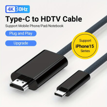 USB-C-auf-HD-4K@60Hz-Kabel, 182 cm, Schwarz
