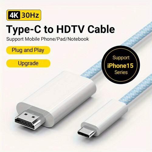 4K HDMI Typ-C Kabel, Kompatibel mit Geräten, Blau