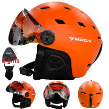 Casco da sci MOON con occhiali, alta qualità, arancione
