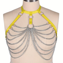 Ceinture style punk pour femme grande taille. Jaune