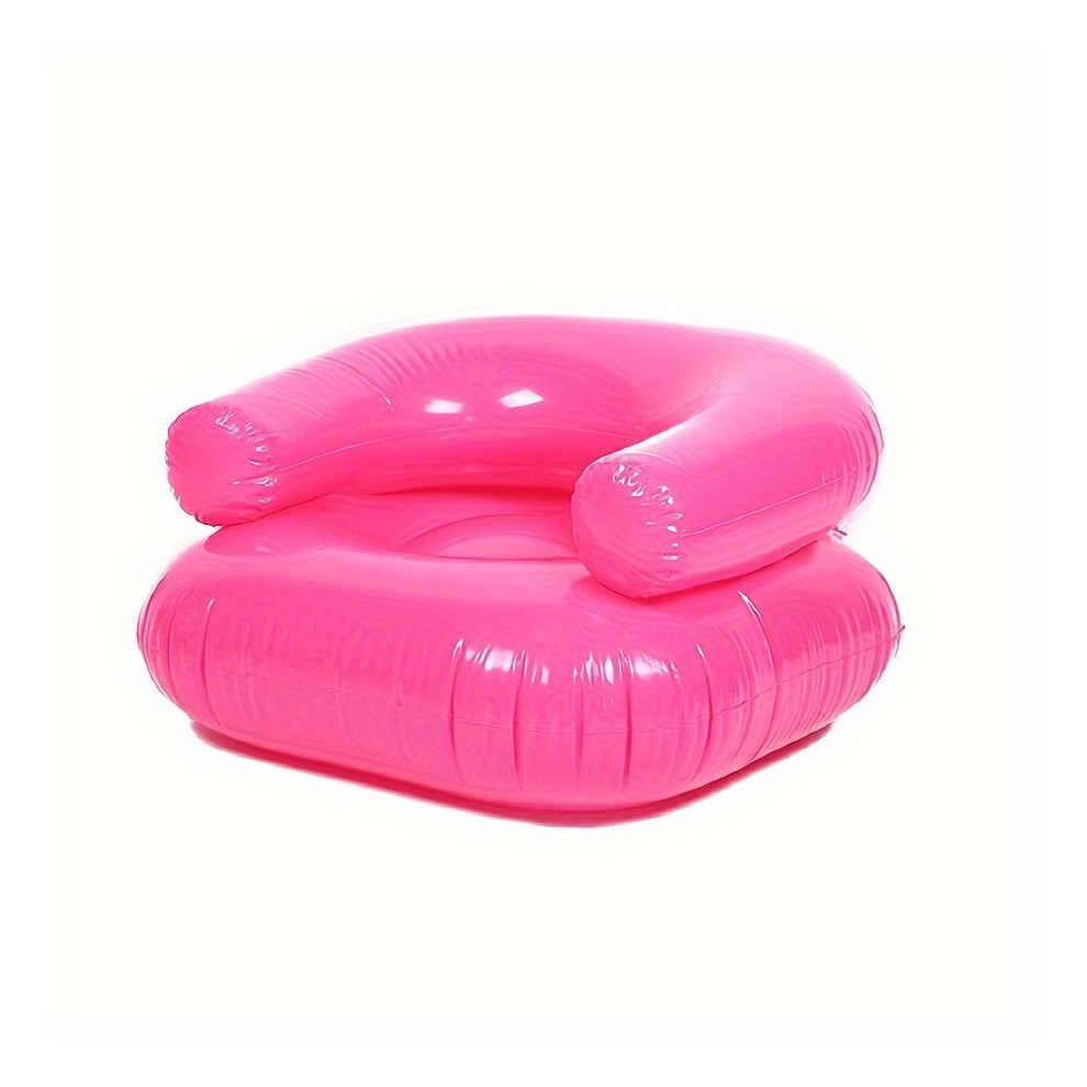 Canapé gonflable en PVC de style méditerranéen, chaise longue d'extérieur portable, rose