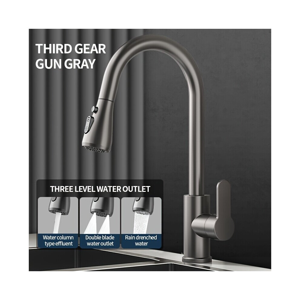 Robinet de cuisine classique avec douchette extractible., Pistol Ash