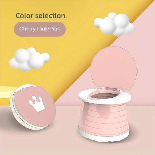Faltbare, tragbare Toilette für Autoreisen, Camping, Pink