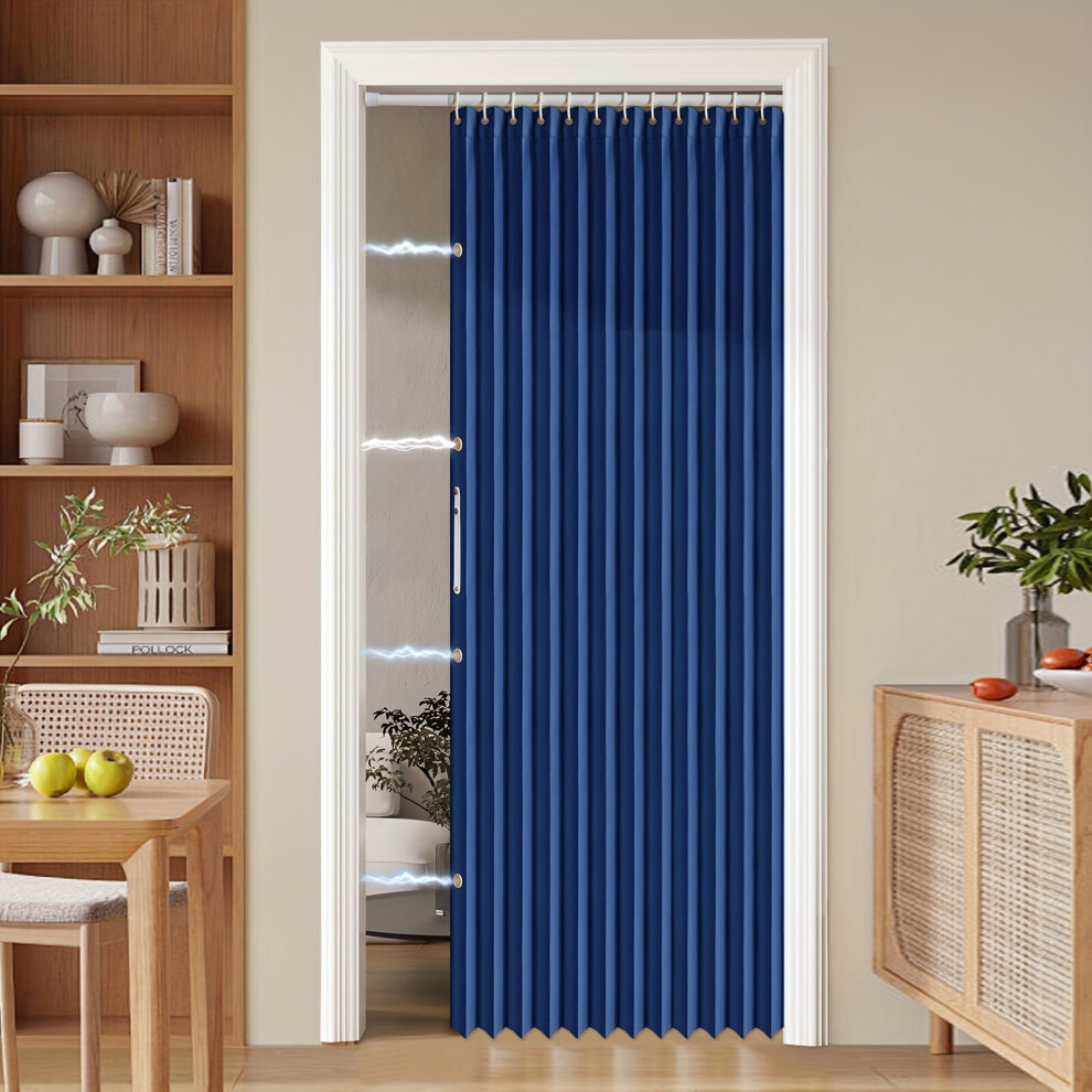 Rideau de porte pliant magnétique universel - design moderne., Bleu