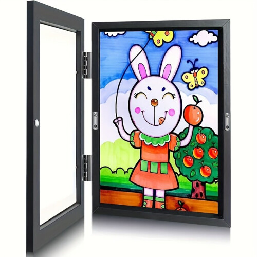 Cornice per disegno per bambini con apertura frontale A4., A4 NERO