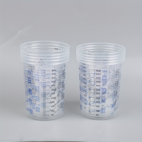 10/50 pcs. Paint Mixing Calibration Cups, 600ml Plastic Mixing Containers