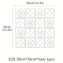 5 Stück/10 Stück 3D-Wandaufkleber, Ziegelmuster., Weißes Muster