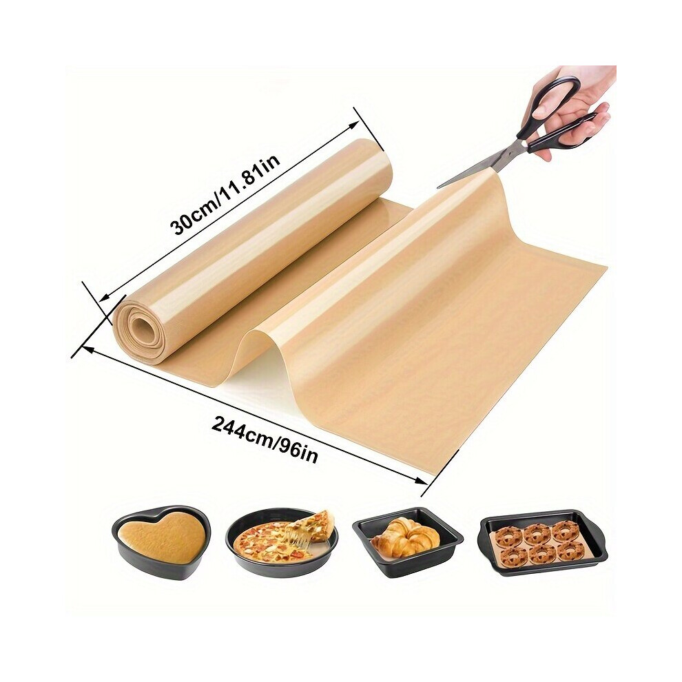Tapis de cuisson réutilisable en silicone résistant à la chaleur, 30 cm x 182,88 cm