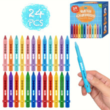 24 ks. Súprava pasteliek do kúpeľa, umývateľné farebné pastelky.