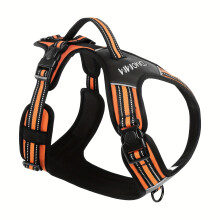Arnês de peito tático para animais de estimação para viagens seguras., Laranja