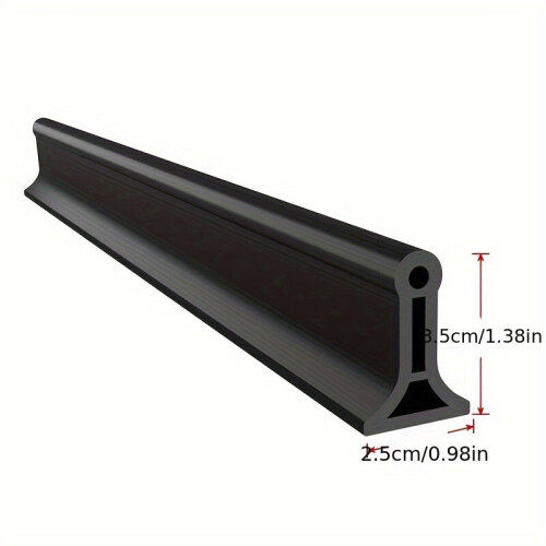 Adhesive silicone flexible shower threshold strip for bathroom doors, Black 1M