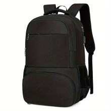 Multifunktionaler Rucksack mit großem Fassungsvermögen: USB, Kopfhöreranschluss, isoliertes Fach., Schwarz