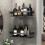 Multifunctional wall-mounted shower shelf without drilling, Black 1