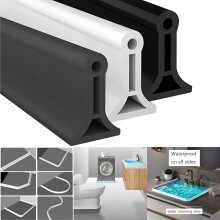 Zelfklevende siliconen flexibele douchedrempelstrip, wit 1M