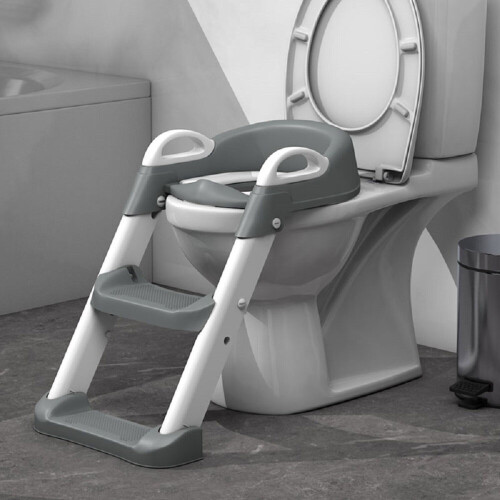 Children's foldable toilet training chair, 1 pc., gray