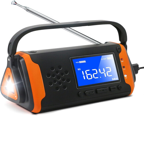 Rádio de emergência, 4000 mAh, laranja