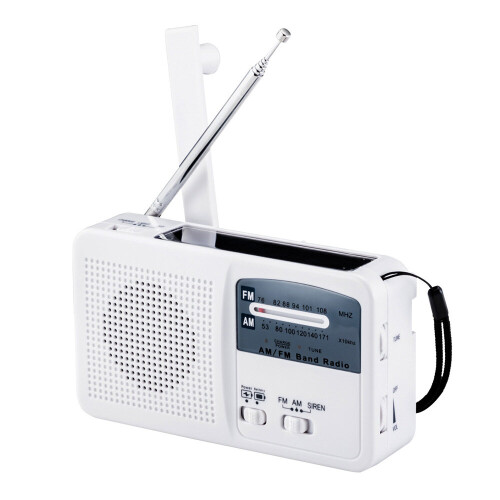Rádio de emergência, 1000 mAh, branco