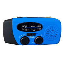 Rádio de emergência com manivela, 2000 mAh, azul