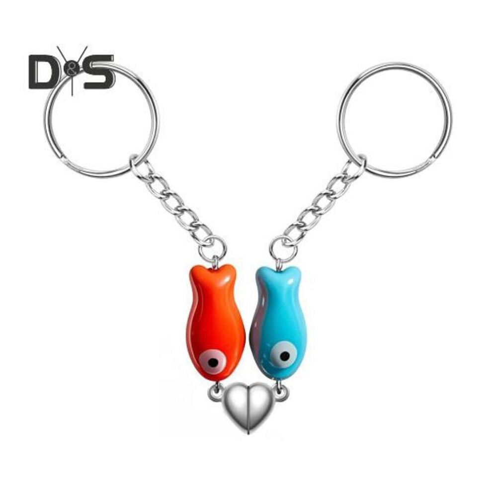 (Other) Ceramic Fish Matching Keychains Magnetic Heart Strap Matching Phone Charm Couples Stuff Valentines Day Gifts