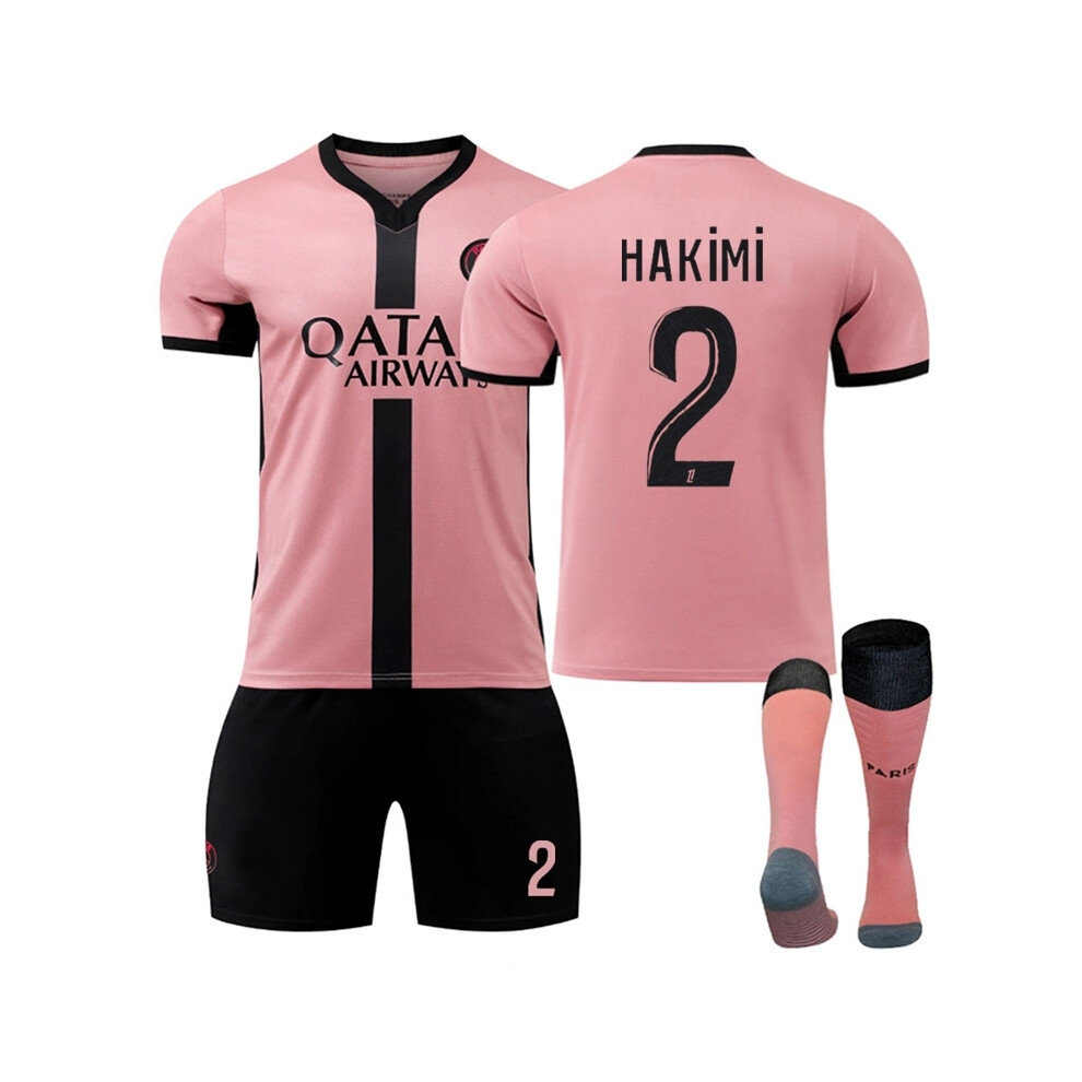 (28) Zimin 24/25 PSG 2nd Away Football Activewear No.2 Hakimi Fans Football Training Shirt For Kids And Adult