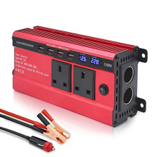 LVYUAN 1500W Power Inverter 12V to 240V AC Car Converter with 3.1A 4 USB 2 AC Sockets Car Adapter With LED Display
