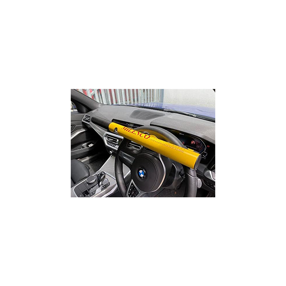 Milenco High Security Steering Wheel Lock + With Pad And Bag Yellow 5060101836798