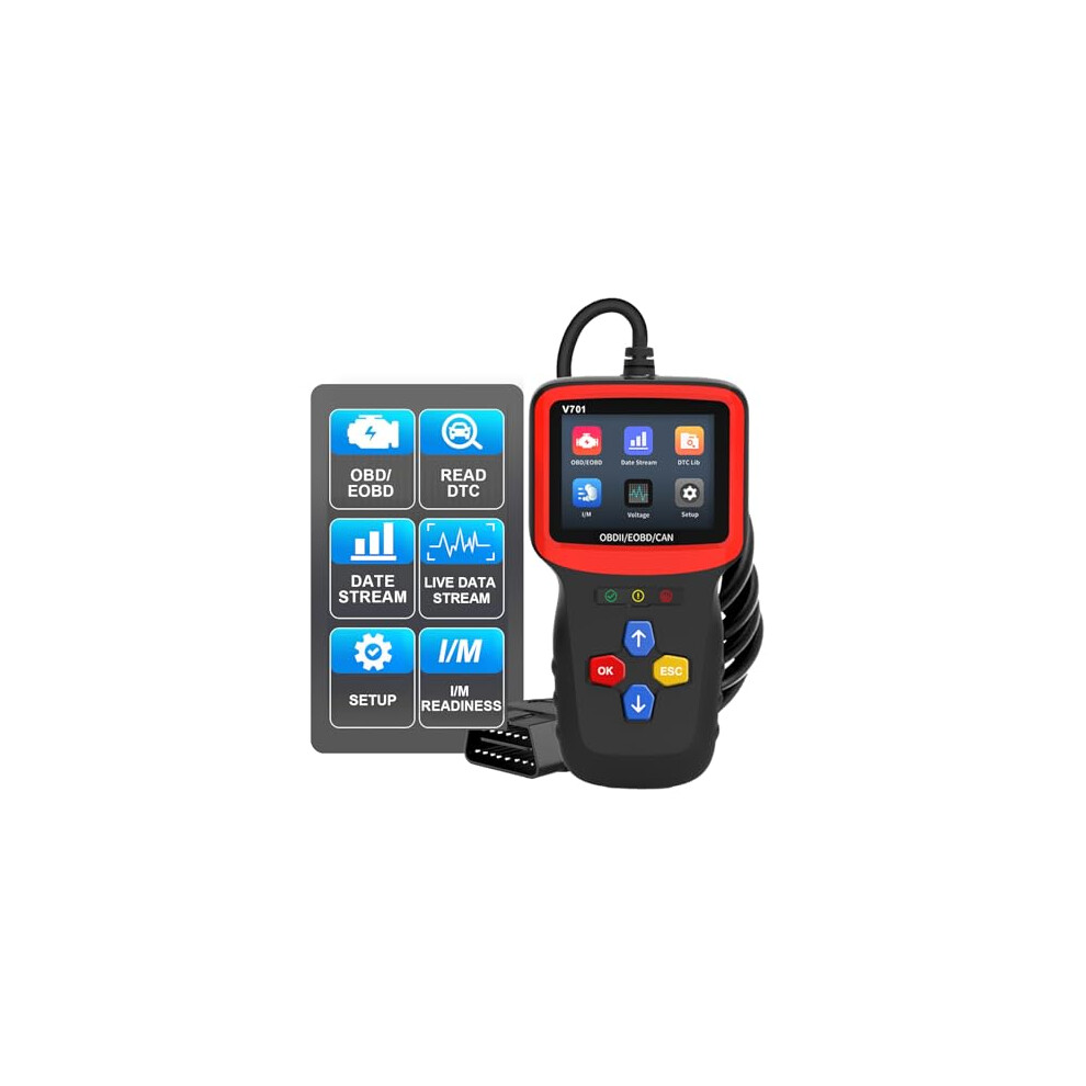 Obd2 Car Diagnostic Instrument, Professional Car Detection Motor Error Warning Reader Obd-Ii Color Screen, Suitable For All Obdii Protocol Light 724873545801
