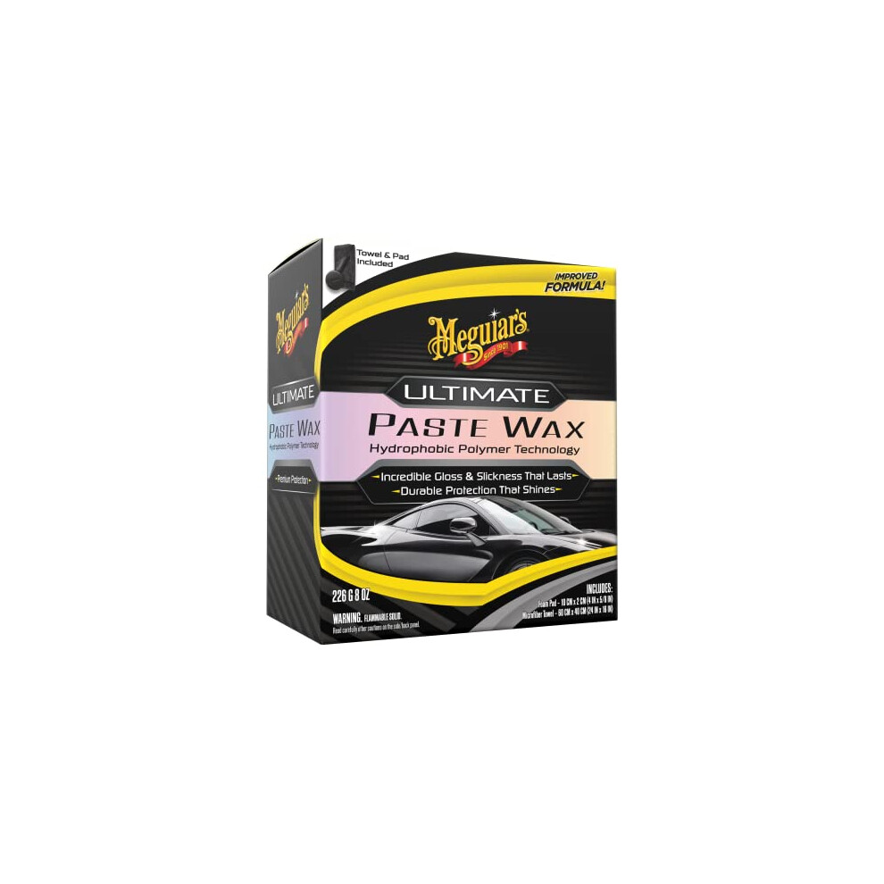 Meguiars G210608EU Ultimate Paste Wax 227g Incredible Gloss Slickness That Lasts