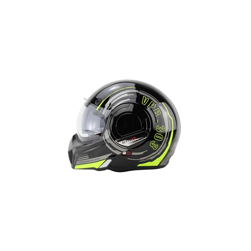 (L) Viper F242 Flip Up Motorcycle Helmet - Revo Fluo 5055966351500