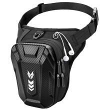 Rolgno Drop Leg Bag, [Expandable Storage] Motorcycle Leg Bag, EVA Hardshell Durable Hiking Waist Pack, Reflective Strip & Adjustable Strap, Hip Pouch