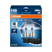 OSRAM COOL BLUE INTENSE H8, up to 4,800K, halogen headlight lamp, LED look, Hanging folding box (2 lamps)