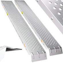MONZANA 2x Heavy Duty Loading Ramps 160x22.5x4.5cm | Galvanised Steel Non Slip Perforated Surface | 400kg Load Capacity | Motorbike Access Ramp ATV