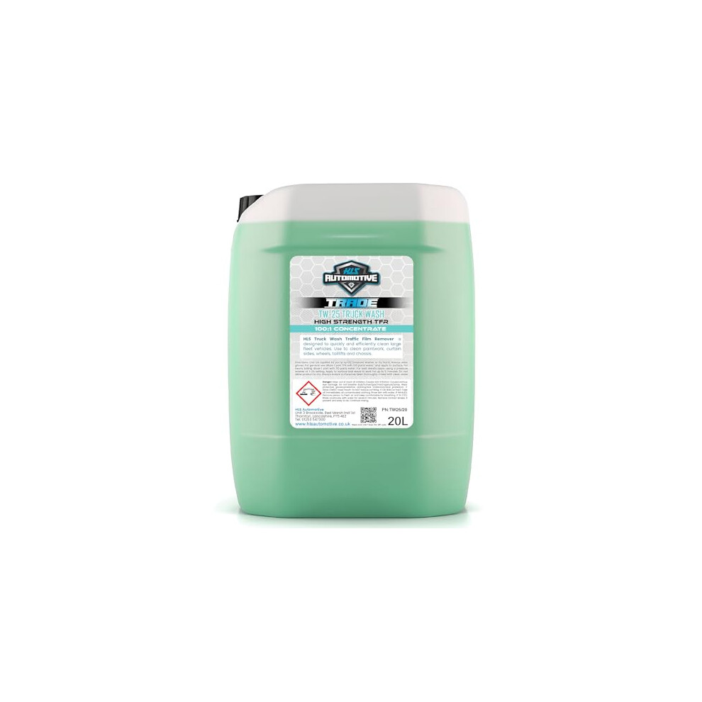 Hls Supplies 20L Tw-25 Truck Wash - Non Caustic Tfr Road Traffic Film Remover For Cars And Commercial Vehicles 5060803012551