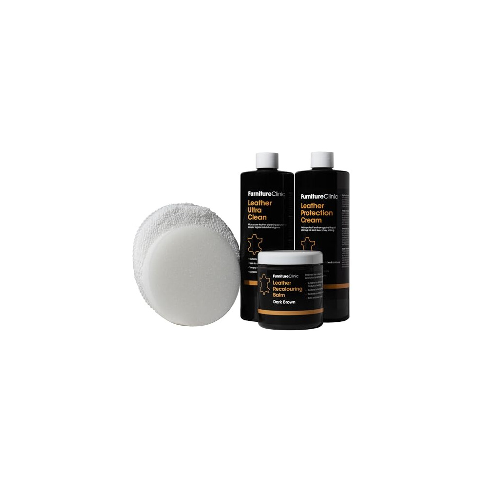 Leather Complete Restoration Kit (Pine ) - Contains Leather Recolouring Balm, Protection Cleaner, Sponge And Applicator - Restore And Rep Green/Cream 5060202373949