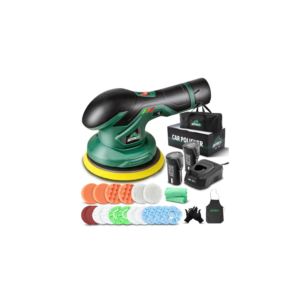 Batoca - Cordless Car Buffer Polisher - With 12V Lithium Rechargeable Battery Brushless Polisher With Variable Speed, 2Pcs 2.0Ah Portable Wireless Bu 6973458690632
