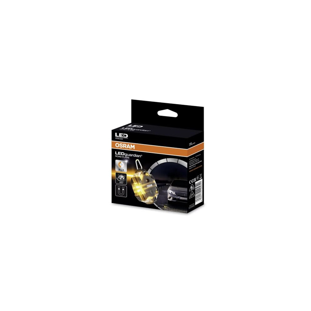 Osram Ledguardian Road Flare, Ledsl303, Compact Magnetic Led Warning 16 Long-Life Leds, Used In Emergency Situations On The Road And Minor Ins Light