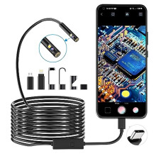 1920P Dual Lens Snake Inspection Borescope, Pancellent Type C Endoscope, Scope Camera with 8 LED Lights for Android and iOS Smartphone, iPhone, iPad,