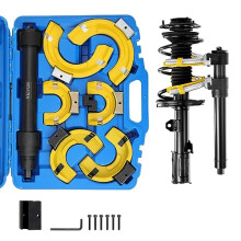 VEVOR Strut Spring Compressor Set, Macpherson Strut Spring Compressor Kit, Interchangeable Fork Strut Coil Extractor Remover Tool, with Yellow Protec