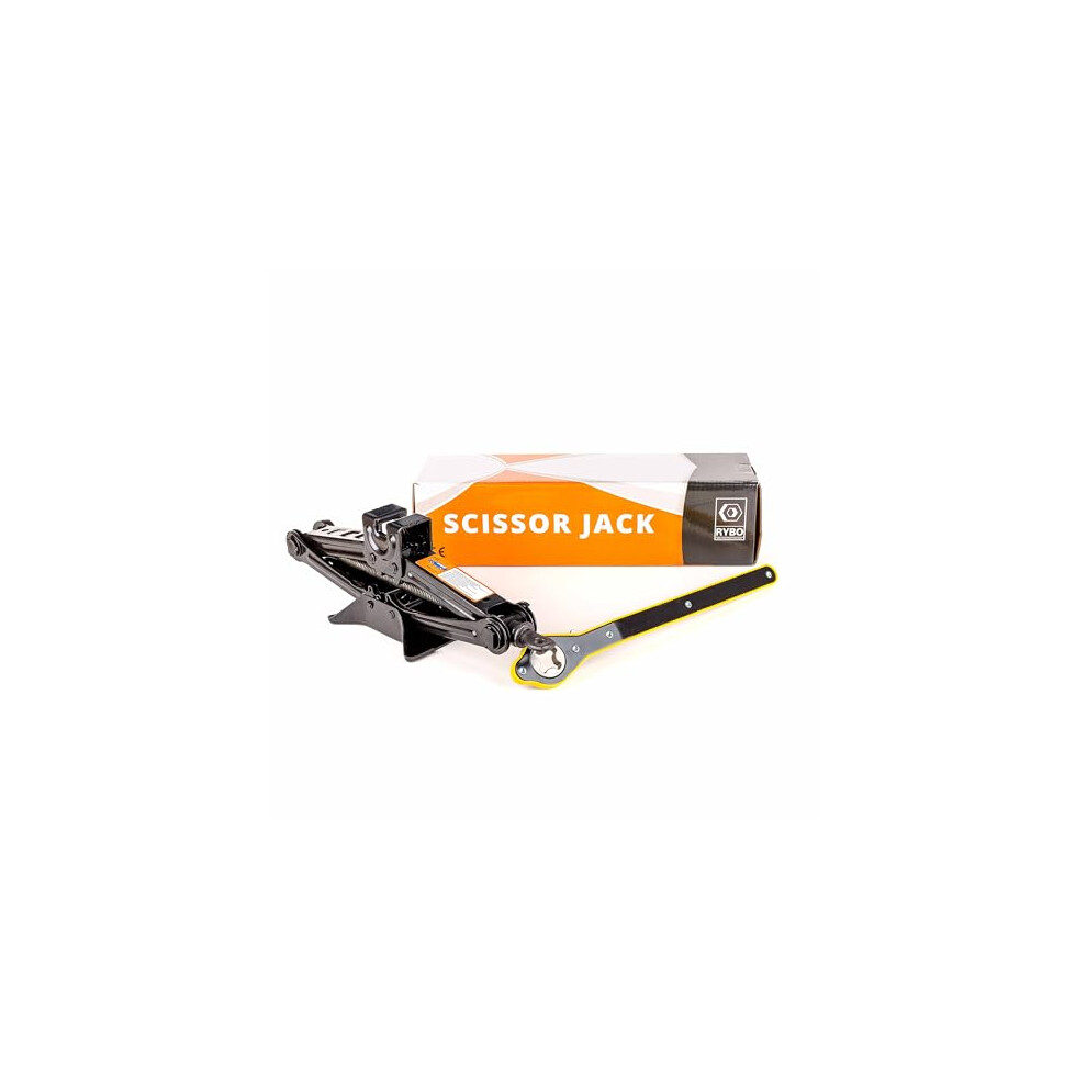 Rybo Scissor Jack For Lifting Cars - 1.5 Ton (1.5T) | Compact, Universal Jacks For Tire Changing, Lifting & Repair | Car Boot Accessories For Drivers 5060960320537