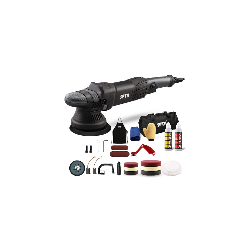 Spta 5Inch 780W Dual Action Polisher Orbit 15Mm Auto Polisher Da Car Polisher 120Ml Abrasive Home Diy Polisher With Waxing Polishing Pads Set, Black 6972761558394