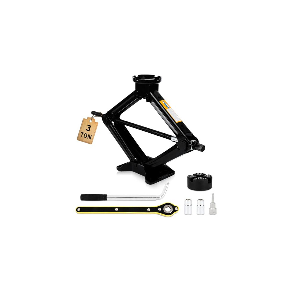 Teov Car Jack Kit 3 Ton (6614 Lbs), Universal Scissor Jack, Maximum Height Up To 45Cm, Portable Jack Set For Car, Suv, Mpv And Other Vehicles 6205945799987