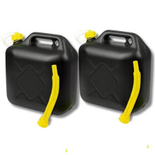 2 x 20L Jerry Can for Petrol Diesel Fuel with Spout, Emergency Backup Fuel Storage for Cars, Motorcycles, Vans Compact 20L Fuel Can, Petrol Can Spout