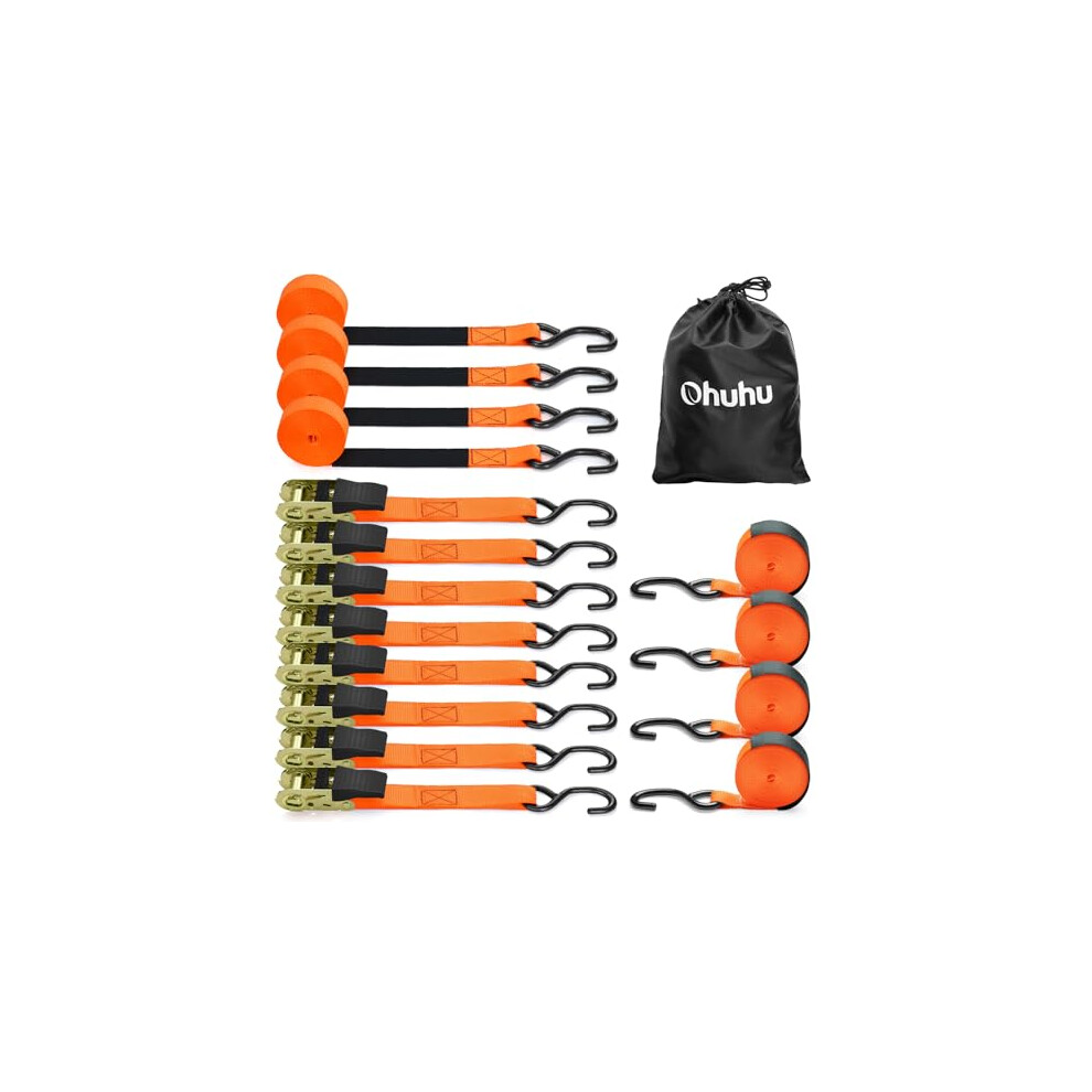 Ohuhu Ratchet Tie Down Straps 8 Pack, 4.6 M Securing Straps Ratchet Straps 680Kg Break Strength, Cargo Straps Tensioning Belts Ratchet Straps For Mov 6972099690674